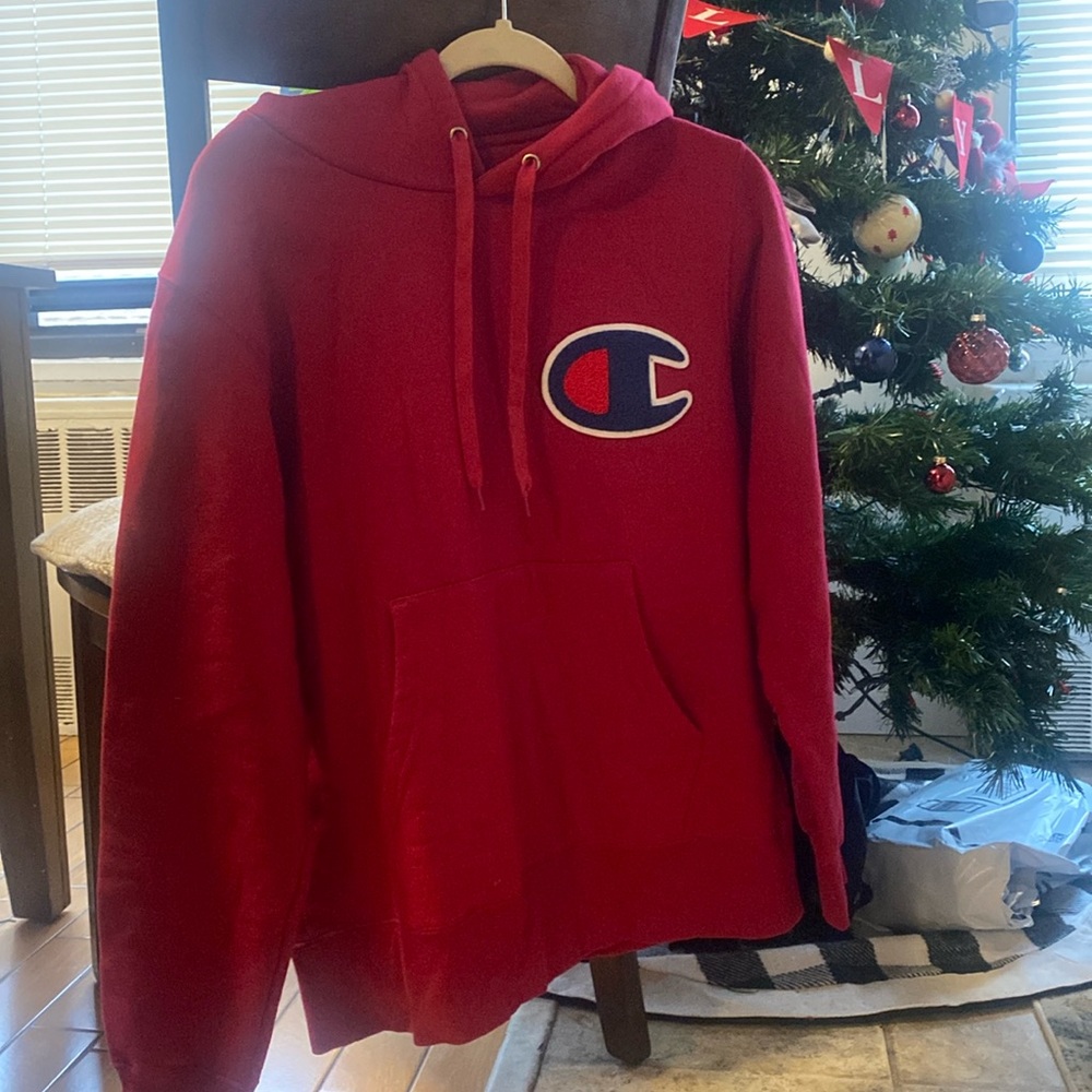 Red BAPE Champion Hoodie